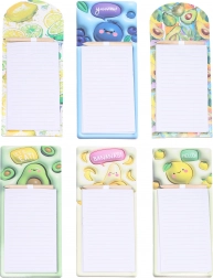 Blocs-notes magnétiques avec crayon, assortiment de motifs fruités, 40 feuilles