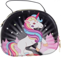 sac à main pour enfant brillant avec licorne à fermeture éclair, noir