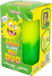 tuban jiggly slime neo duo bicolore jaune‑vert 430 g