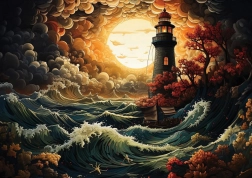 Puzzle ART PUZZLE Phare en tempête 1500 pièces