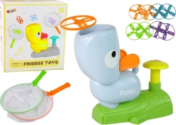 Jeu d’adresse Attrape le frisbee – disques volants avec catapulte, bleu