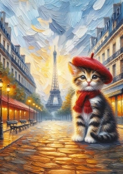 Puzzle Le chat artiste à Paris 260 pièces