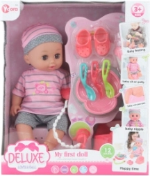 YARA ma première poupée – bébé avec sons et fonction pipi, 28 cm, avec accessoires