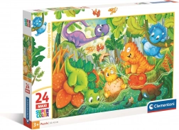 Clementoni puzzle oasis des dinosaures heureuse, maxi 24 pièces
