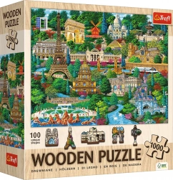 Puzzle en bois Lieux célèbres de France 1000 pièces