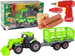 Tracteur avec remorque à monter DIY avec tournevis