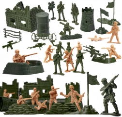 Set de petits soldats en plastique et base militaire, 114 pièces
