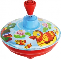 Toupie en métal avec canetons 13 cm