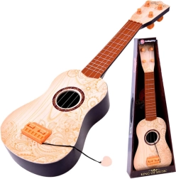 Guitare pour enfants avec cordes métalliques et médiator – Naturel