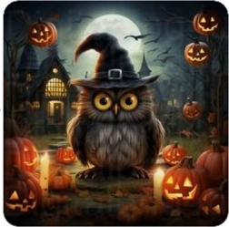 Peinture diamant hibou d’Halloween 30 × 40 cm