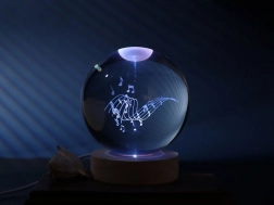 lampe boule en cristal musique 10 cm