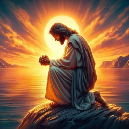 Peinture diamant Jésus en prière 30 × 40 cm