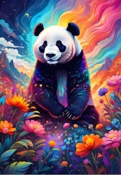 Puzzle Panda colorée 1000 pièces