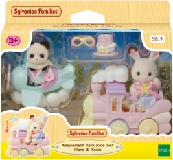 Sylvanian Families parc d’attractions – avion et petit train set de jeu