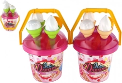 Set de sable glace seau rose
