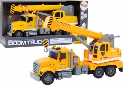 Grue de chargement jaune avec entraînement à friction et effets lumineux et sonores