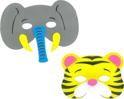 masques animaux en mousse avec élastique – lot de 2 pièces