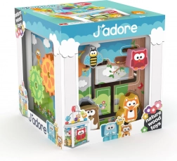 Cube de jeu en bois J'ADORE pour tout-petits