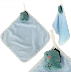 Serviette enfant pour la maternelle 30 × 30 cm – dinosaure bleu