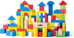 blocs de construction en bois dans un seau 100 pcs