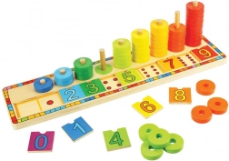 Planche de calcul éducative en bois avec anneaux BIGJIGS