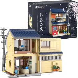 CaDA salon de thé japonais, jeu de construction avec éclairage LED, 1200 pièces