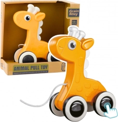 Girafe jaune à tirer avec sifflets