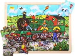 Bigjigs Toys puzzle en bois train 24 pièces