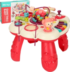 Table éducative interactive avec piano et tambours rose Bibi-inn