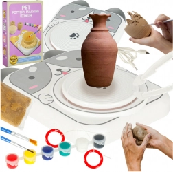 Set de poterie créatif pour enfants avec motif de chien en gris