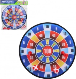 Cible en tissu avec fléchettes et balles 36 cm