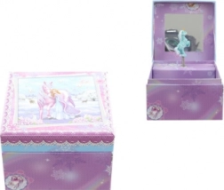 Boîte à bijoux musicale avec princesse et cheval