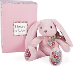 Lapin rose en peluche 25 cm - Histoire d'Ours