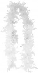 Boa blanc en plumes 2 mètres