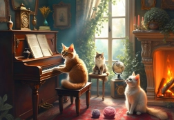 Puzzle Bluebird Concert de chats 1000 pièces