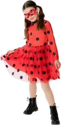 Robe enfant Coccinelle avec jupe tutu et serre‑tête (5–8 ans)