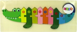 Puzzle en bois crocodile – chiffres 1–10