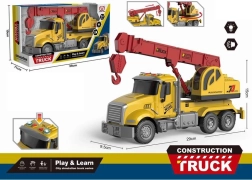 Camion-grue pour enfants avec entraînement à friction et effets lumineux et sonores