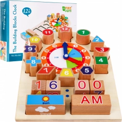 Tableau éducatif en bois Horloge pour enfants 12 mois+ Apprentissage de l’heure et de la météo