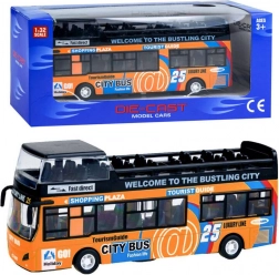 Autobus à impériale en métal avec portes ouvrantes – Orange