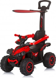 chipolino porteur avec barre de guidage et auvent atv rouge
