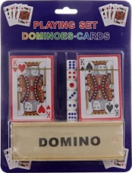 Ensemble cartes à jouer, dés et dominos