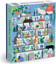 Puzzle GALISON PURRFECT NOOK – bibliothèque féline, 1000 pièces