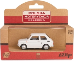 Modèle réduit métallique de voiture Fiat 126p PRL blanc, 1:43