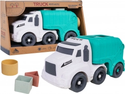 Camion-benne éco avec trieur de formes en bioplastique