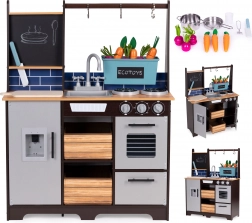 Grande cuisine en bois pour enfants avec comptoir à légumes et accessoires ECOTOYS