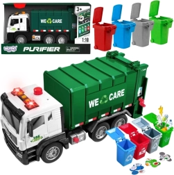 Camion-benne interactif 1:10 avec lumières et sons – apprentissage du tri des déchets