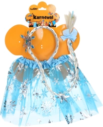 Set carnaval - princesse jupe bleue avec serre-tête