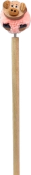 Stylo en bois avec pompon cochon