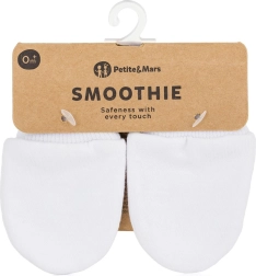 Moufles pour bébé Petite&Mars Smoothie Infinity blanc
